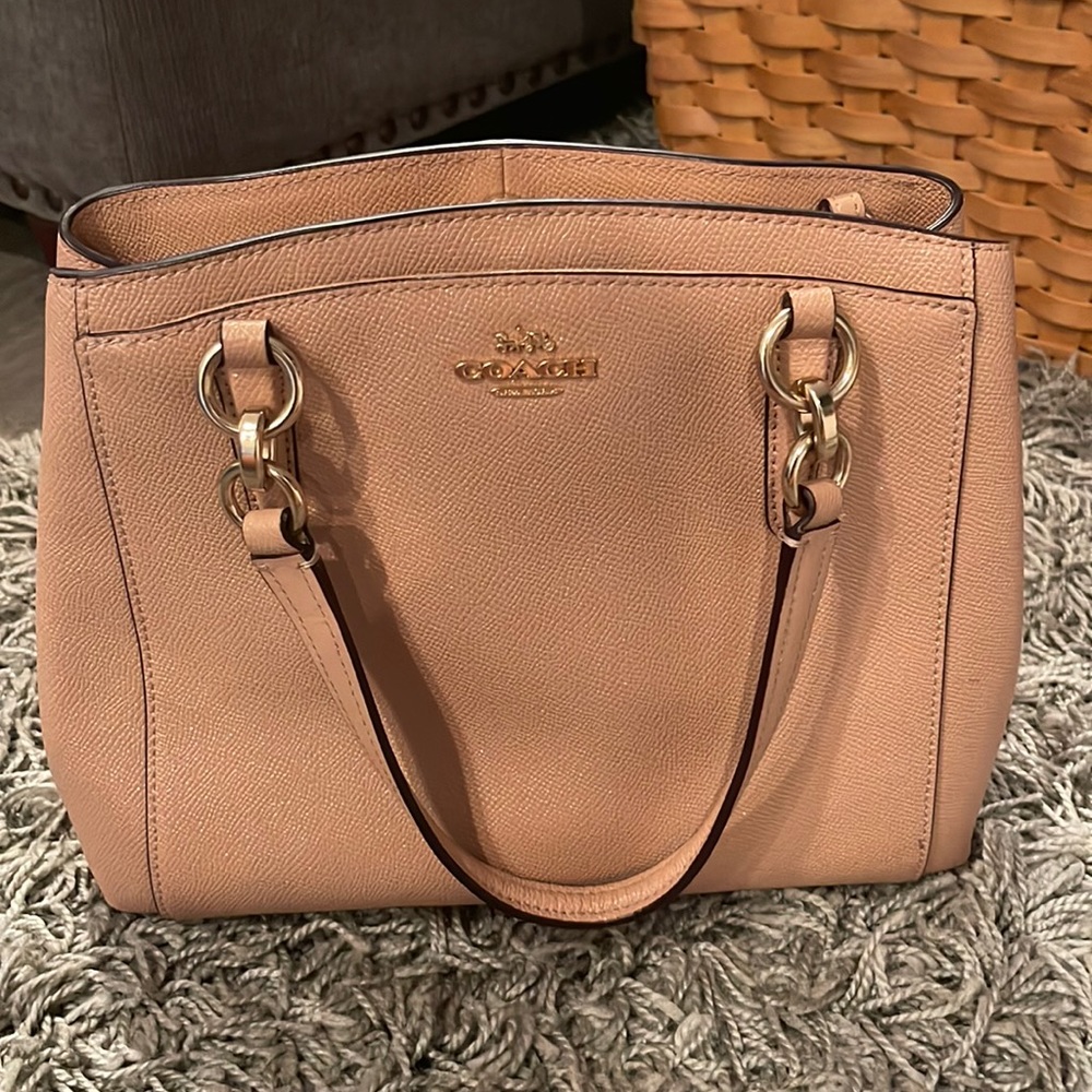 Sparkly light pink coach purse